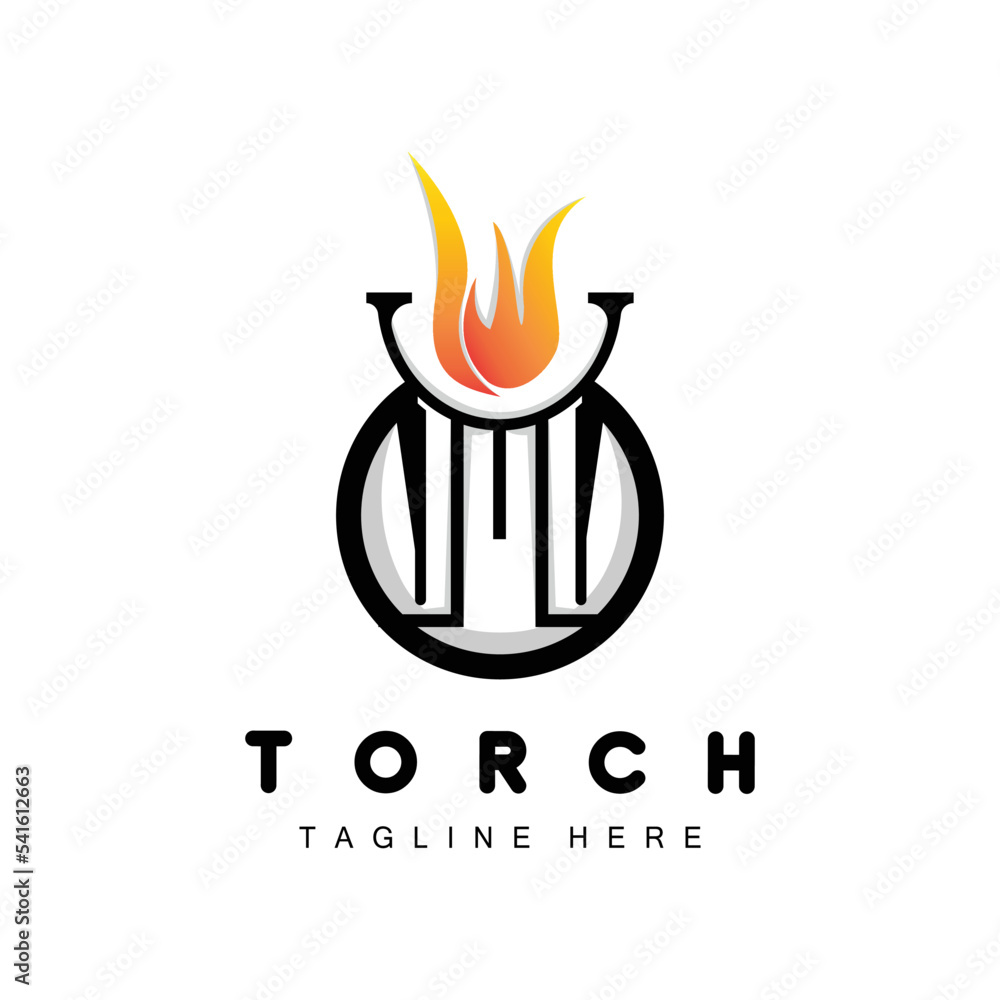 Torch Logo, Fire Design, Letter Logo, Product Brand Icon Torch Logo, Fire Design, Letter Logo, Product Brand Icon