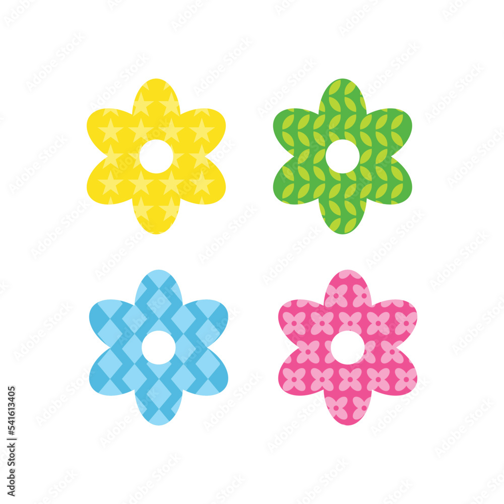 Flower star symbol icon set pattern abstract vector illustration concept Flower star symbol icon set pattern abstract vector illustration concept