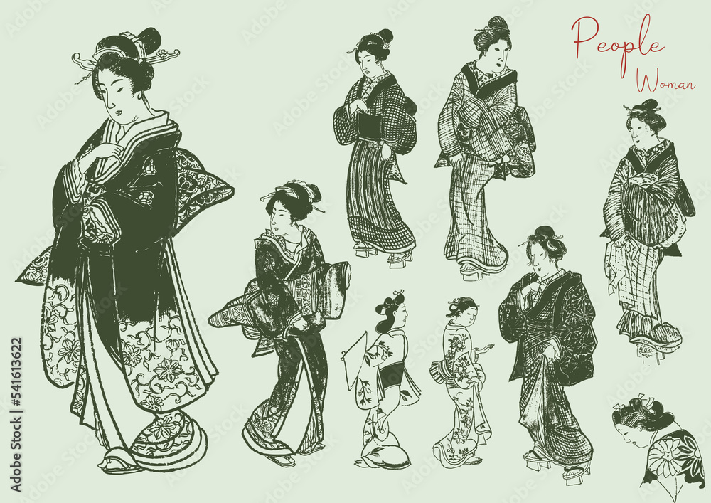 bijinga ukiyoe japanese art 美人画 女性 浮世絵 日本画 着物 姫 主婦 商人 町人 日本人 侍 武士 農民 歴史 ...