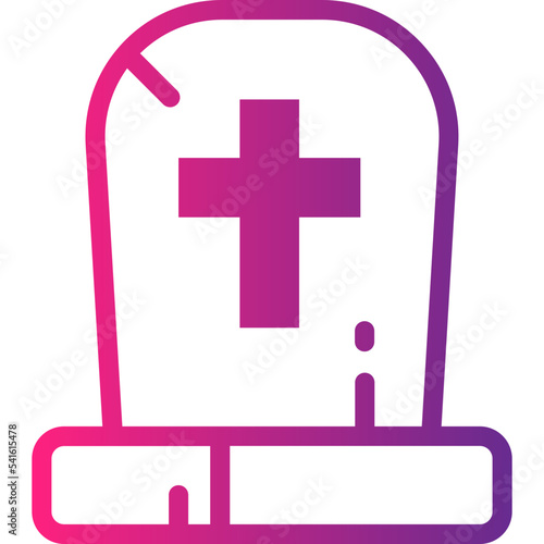 tombstone and cross sign icon