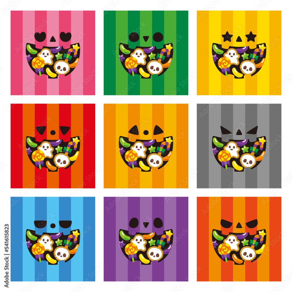 Fototapeta premium ハロウィン ジャックオランタン お菓子 セット