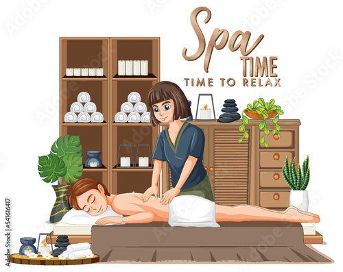 Spa time text design for banner or poster