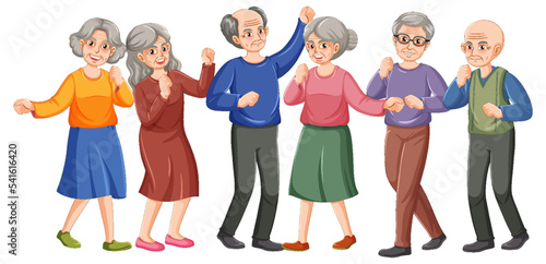 Group of elderly people dancing