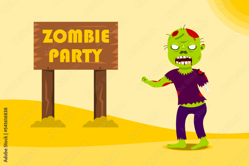 Zombie party. Happy Halloween graphic design. Vector illustration Zombie party. Happy Halloween graphic design. Vector illustration