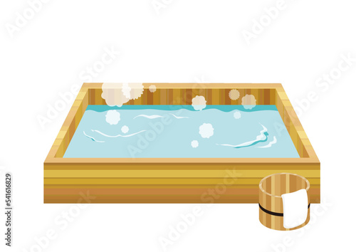 旅行　温泉　檜の湯　イラスト