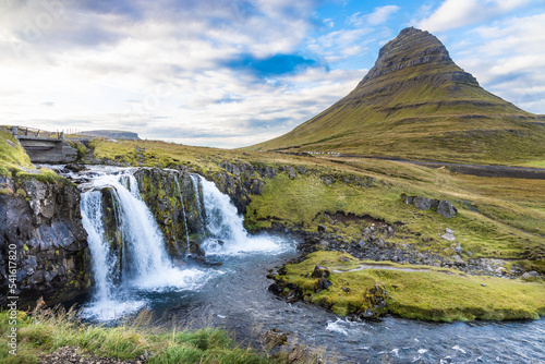 Kirkjufell is a 463 m high hill on the north coast of Iceland's Snaefellsnes peninsula. Popular site for tourism.