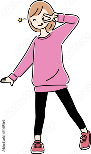 イェ～イ！女の子　全身