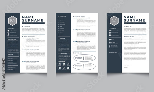Modern creative resume cv template and Layout with Dark  Accents
