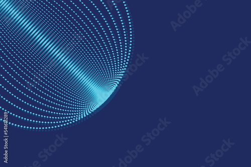 Digital technology wave abstract background with dots and lines moving in space futuristic modern design