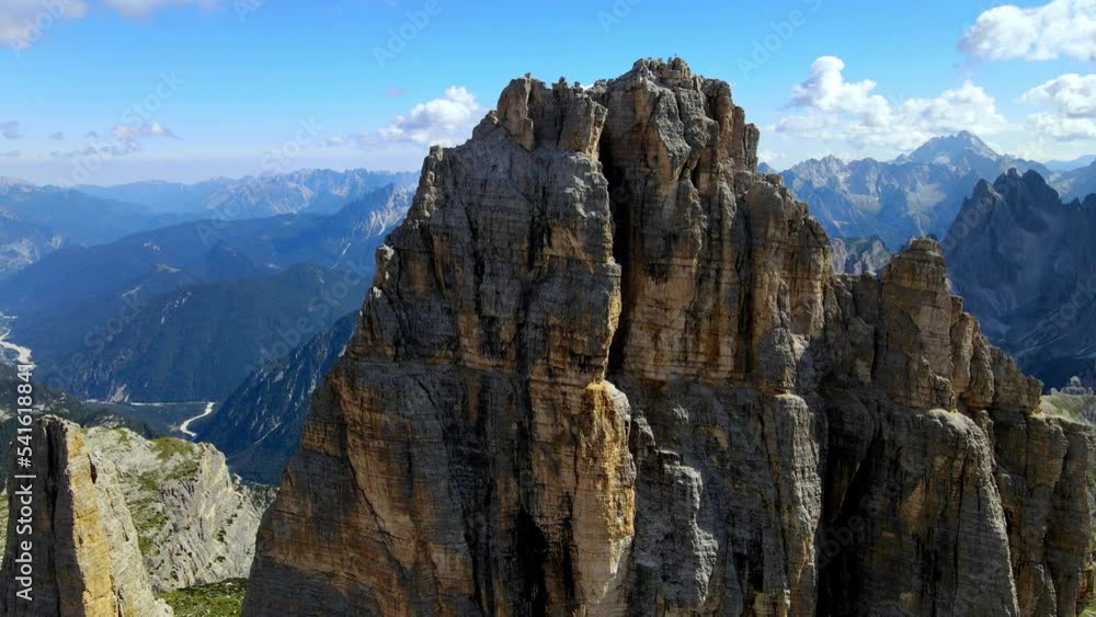 Aerial views of The Tre Cime di Lavaredo in The Italian Dolomites Aerial views of The Tre Cime di Lavaredo in The Italian Dolomites