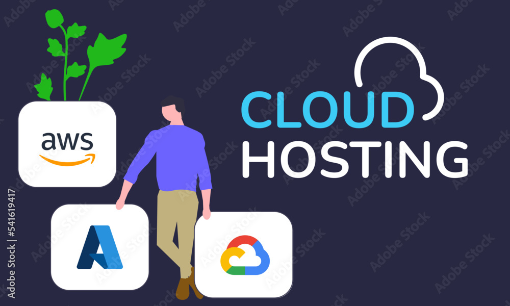 Cloud Hosting Illustration Cloud Hosting Illustration