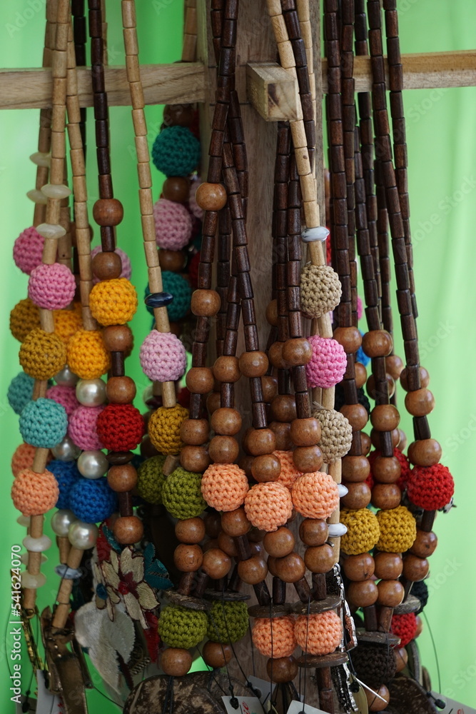 Beautiful handmade batik fabric and necklace