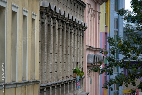 Photography Section of house facades in the city of Vienna.