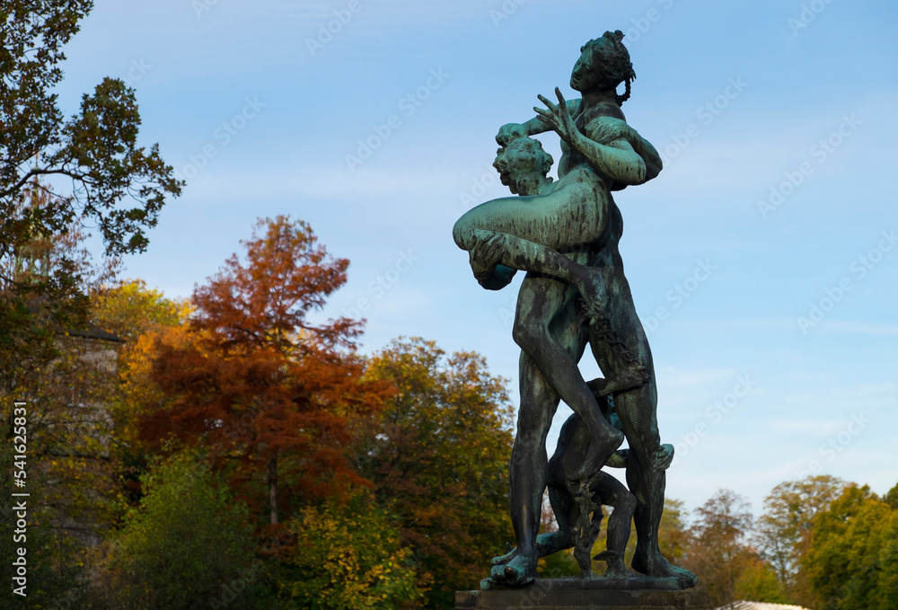 Park sculpture in Bückeburg, Lower Saxony Germany, October 27, 2022