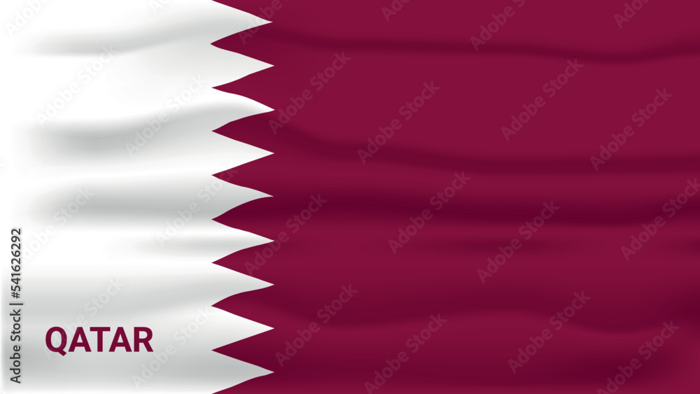Fototapeta premium Qatar national flag waving colorful vector file.