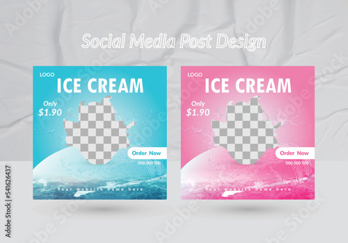 social media post delicious ice-cream social media post design, Ice cream shop social media post.