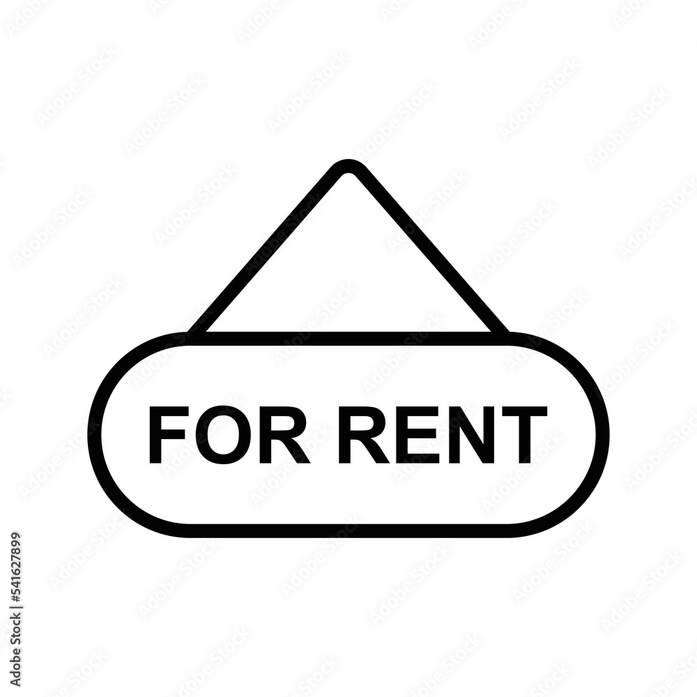 hanging sign with text for rent icon vector hanging sign with text for rent icon vector
