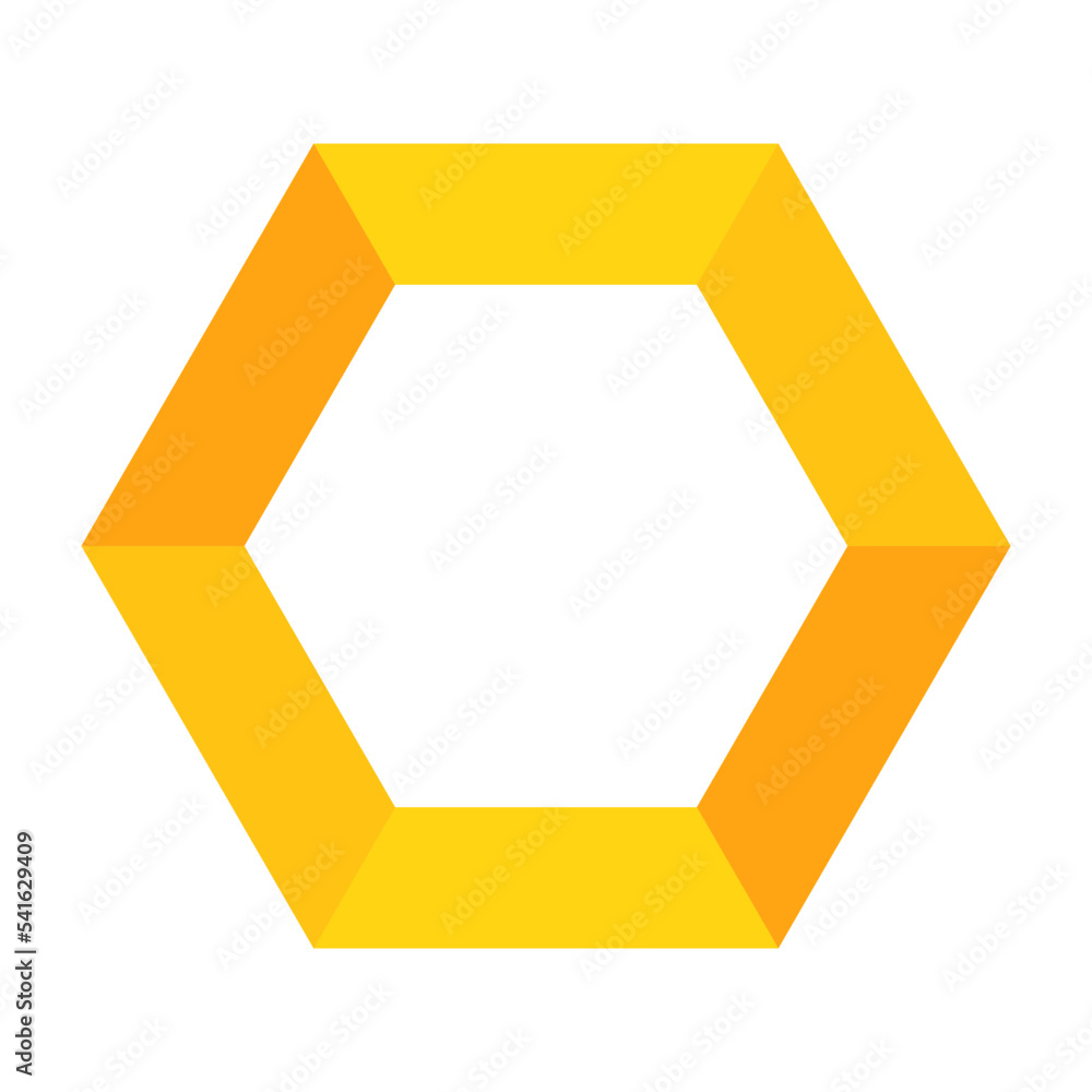 Modern yellow hexagonal logo. Symbol. Vector. Modern yellow hexagonal logo. Symbol. Vector.