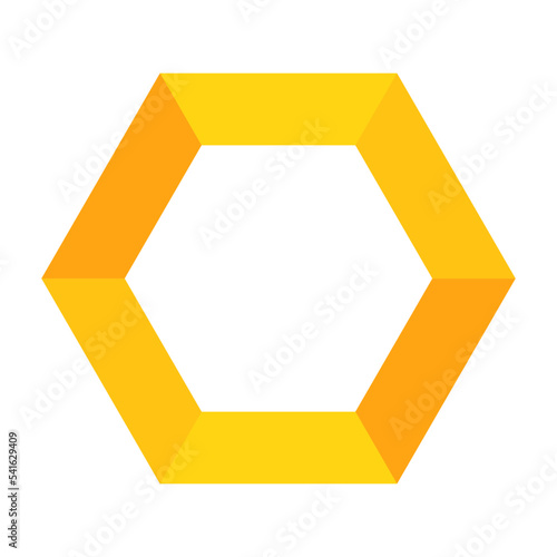 Modern yellow hexagonal logo. Symbol. Vector.