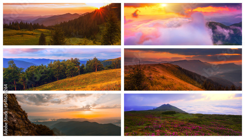 scenic mountains collage in Europe  amzing collection of nature images