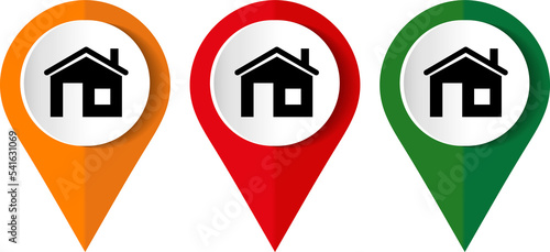 House, home concept  icon set, flat design real estate pointers, infographic template.