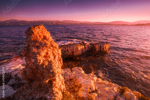 Kassiopi resort, Corfu (Kerkyra island) ., picturesque summer view, amazing coast popular island of Greece - Corfu ...exclusive - this image sell only on adobe stock 