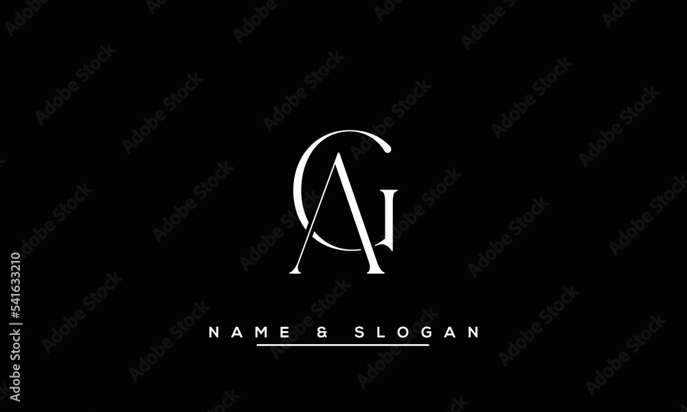 AG,  GA,  A,  G   Abstract  Letters  Logo  Monogram - obrazy, fototapety, plakaty 
