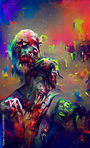 abstract zombie watercolor © Mike Uteshev