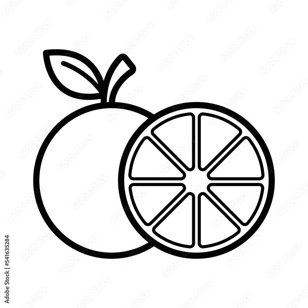 orange fruit icon vector design template in white background