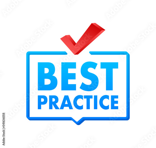 Best practice sign, label. Vector stock illustration.