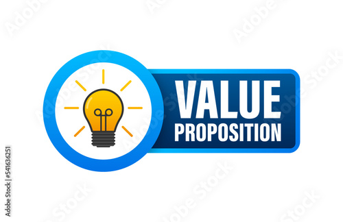 Value Proposition label, icon. Customer concept. Vector stock illustration.