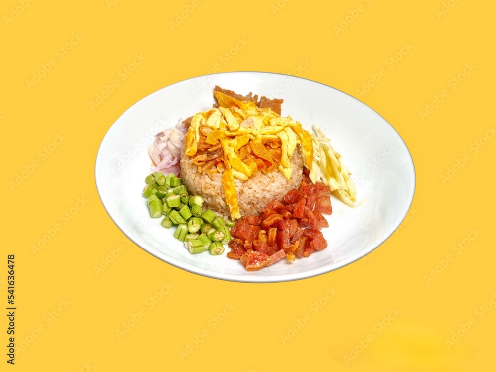 custom made wallpaper toronto digital"Khao Kluk Kapi", a traditional Thai dish with a mixture of various seasonings such as rice, shrimp paste, shallots, shrimp, pork, mango, egg, and chili. It is a delicious recipe. and good for health