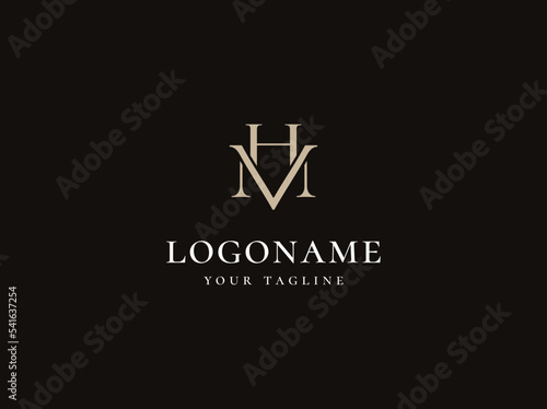 Luxury letter MH , HM logo design vector template