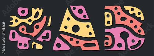 AB Hashtag. Doodle isolate text. Colored curves decorative doodle letters. Hashtag #AB is abbreviation for the Canadian provinces Alberta for print, clothing, t-shirt, poster, banner, flyer. Stock vec