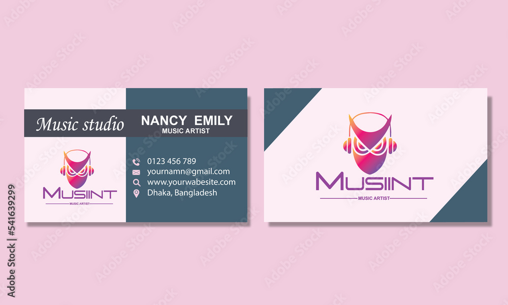 Music band business card design Music band business card design