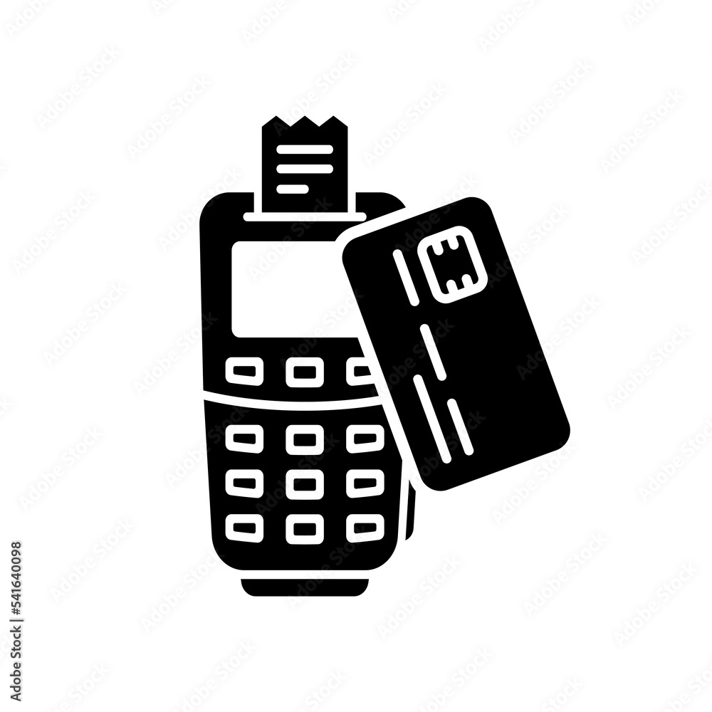 Contactless Payment on POS Silhouette Icon. Tap Bank Card to Terminal for Wireless Transaction NFC Technology Glyph Pictogram. Credit Card Pay on Terminal Icon. Isolated Vector Illustration Contactless Payment on POS Silhouette Icon. Tap Bank Card to Terminal for Wireless Transaction NFC Technology Glyph Pictogram. Credit Card Pay on Terminal Icon. Isolated Vector Illustration