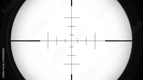 Photo Realistic sniper sight with measuring marks, isolated sniper scope templates on transparent background