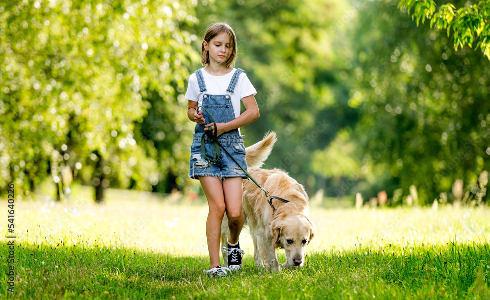 Cute little girl with lovely dog Cute little girl with lovely dog
