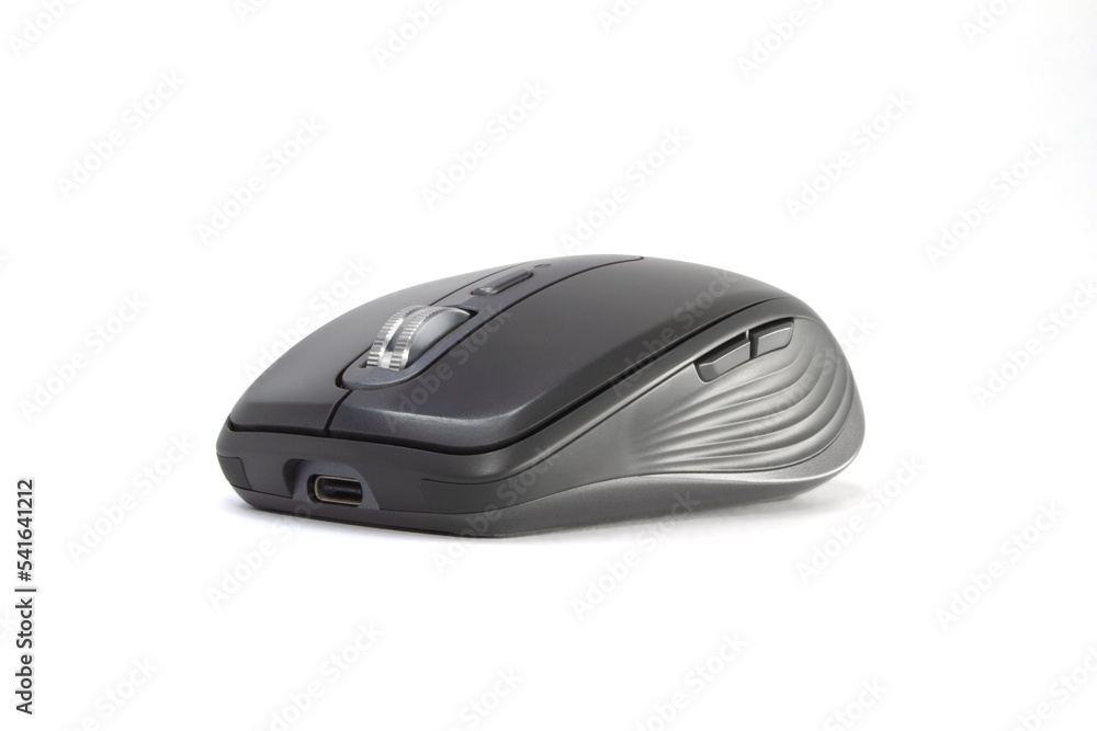 gray and black wireless mouse isolated gray and black wireless mouse isolated