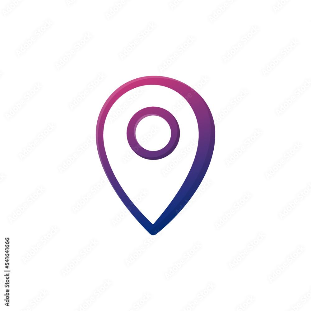 Location pin icon gradient color 3d flat concept vector illustration Location pin icon gradient color 3d flat concept vector illustration