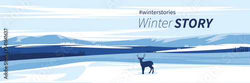 banner with winter landscape