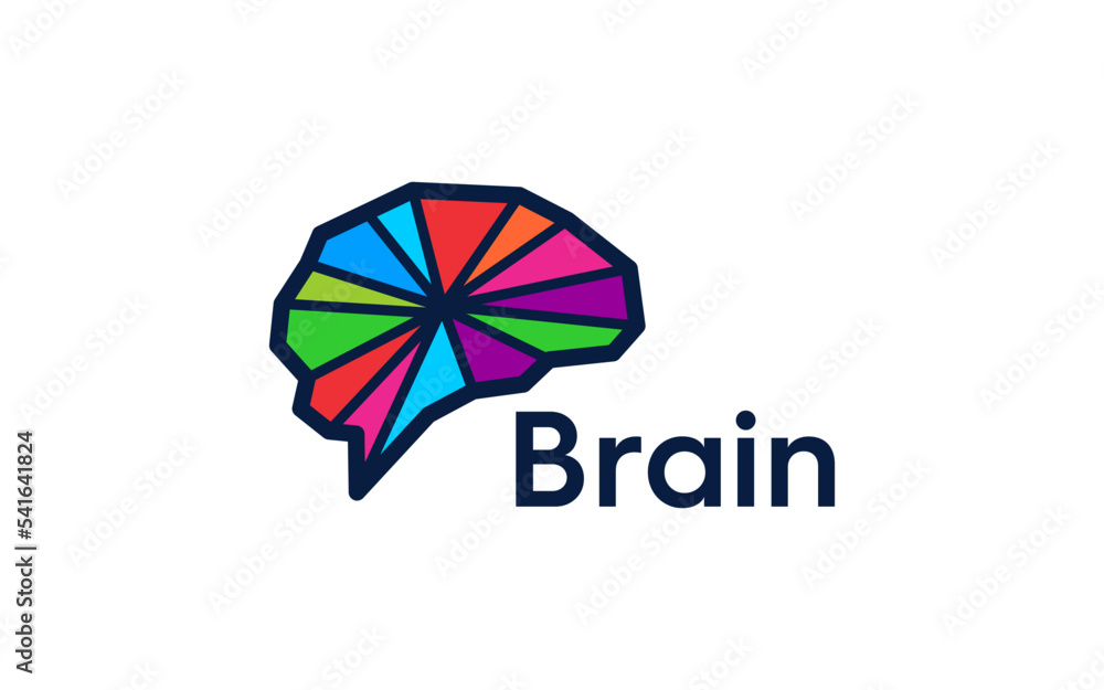 Obraz premium brain technology logo design templates