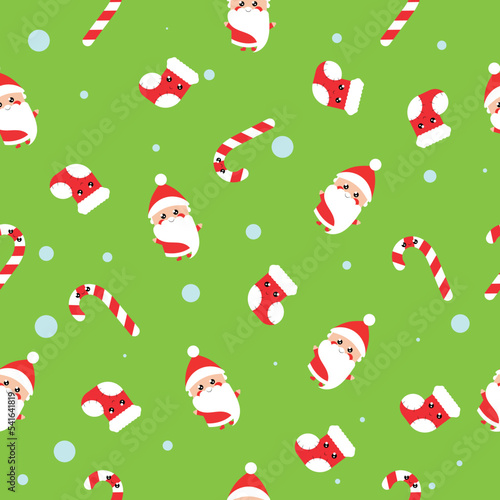 Simple Christmas seamless pattern with New Year elements.
