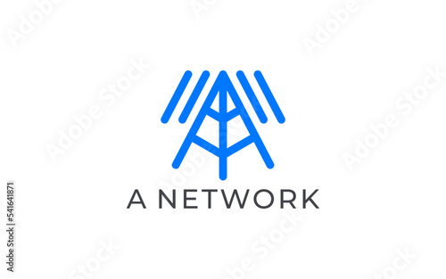 letter a network logo design templates