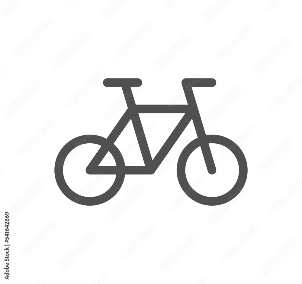Bicycle and transportation icon outline and linear vector. Bicycle and transportation icon outline and linear vector.