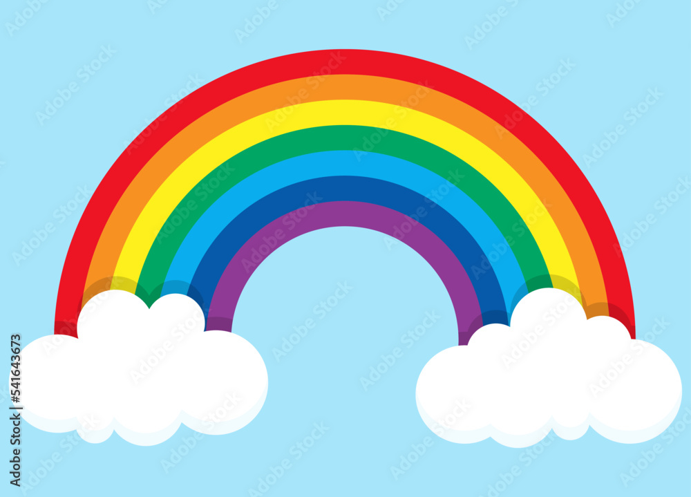 colored rainbow with clouds colored rainbow with clouds