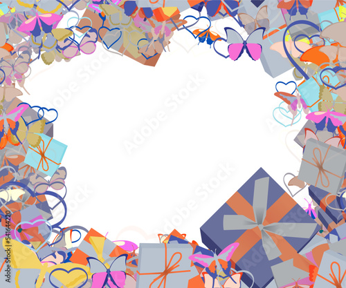 Background pattern abstract seamless design texture. Border frame, transparent background. Theme is about romance, exotic, tropical, vector, birthday, anniversary, drawing, merry, summer