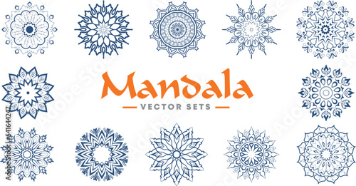 Mandala set design elements vectors