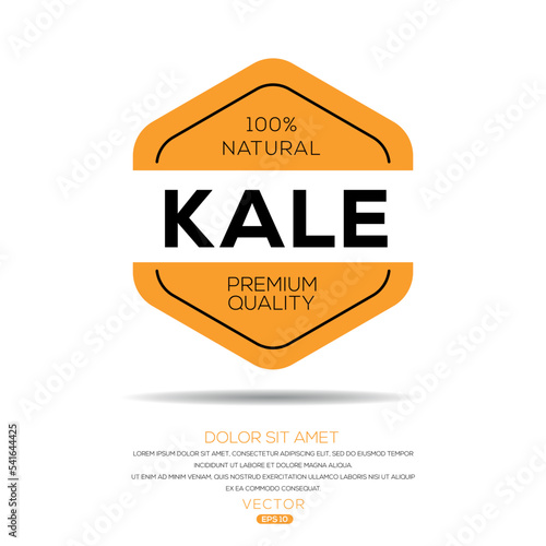 Creative (kale), kale label, vector illustration.
