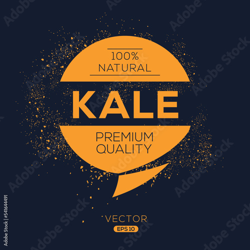 Creative (kale), kale label, vector illustration.